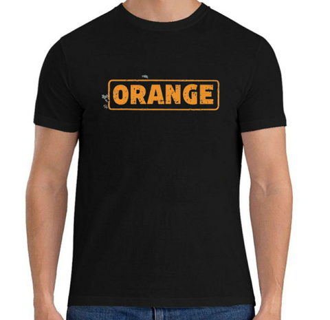 Black Crew Neck Orange t-Shirt