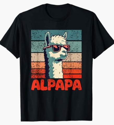 Black Crew Neck | Father's Day Alpaca T-Shirt