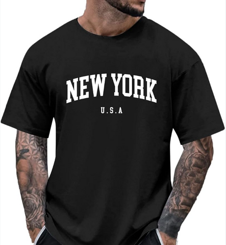 Black Crew Neck Newyork T-Shirt